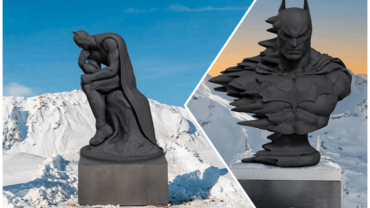 Kunst op de skipistes van Courchevel: Daar is Batman!